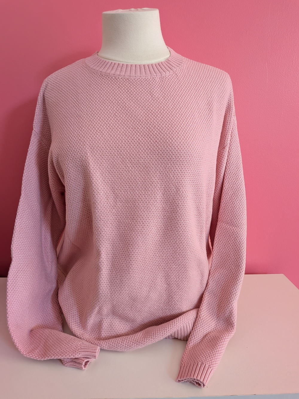 Classic Pink Crewneck Sweater - Women